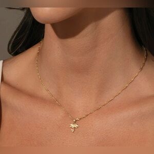 NEW Uncommon James Gold Palm Tree Pendant Necklace
